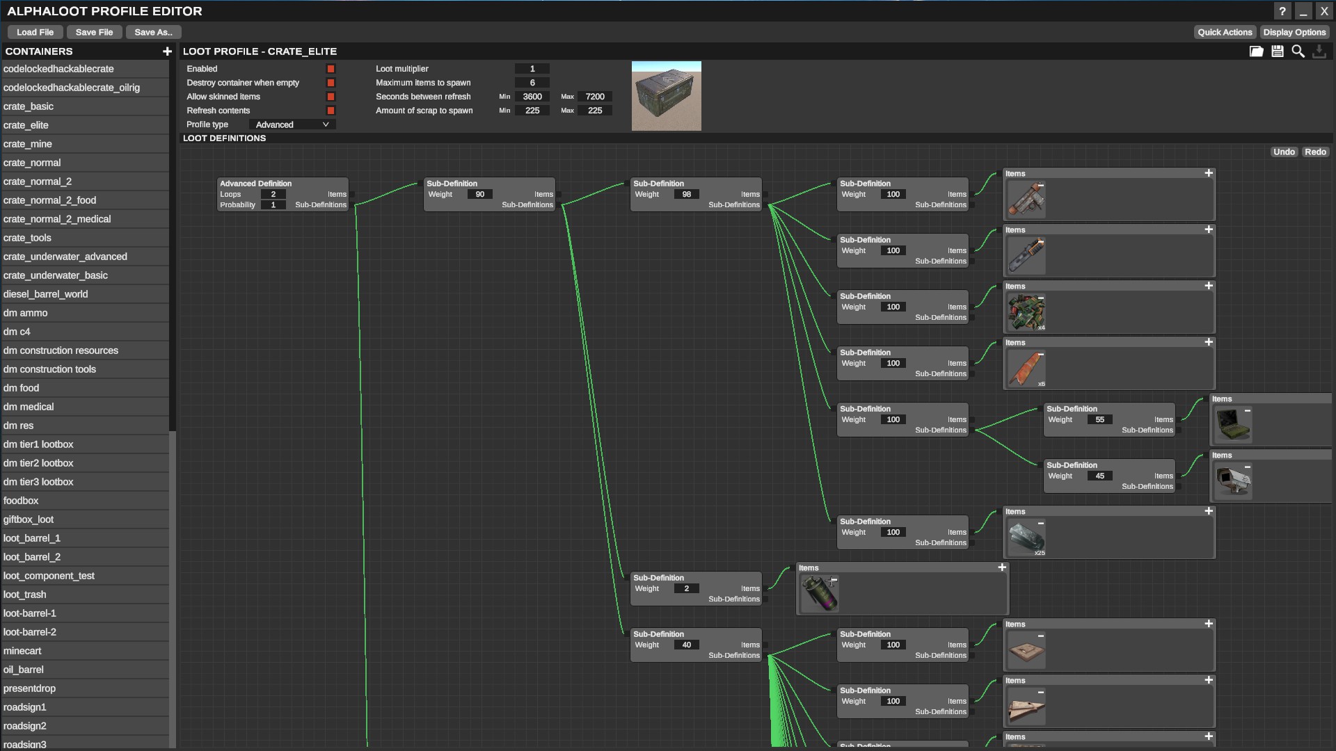 ПРЕМИУМ - PLUGIN - AlphaLoot Profile Editor | BlackPlugin- все для вашего  сервера RUST